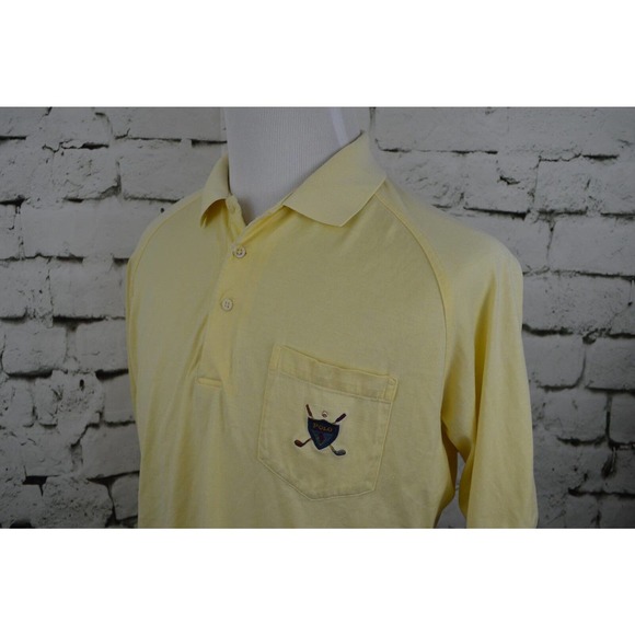 Polo Ralph Lauren Men's Yellow 1 Pocket Logo Front Short Sleeve Shirt Size Large - Picture 4 of 7